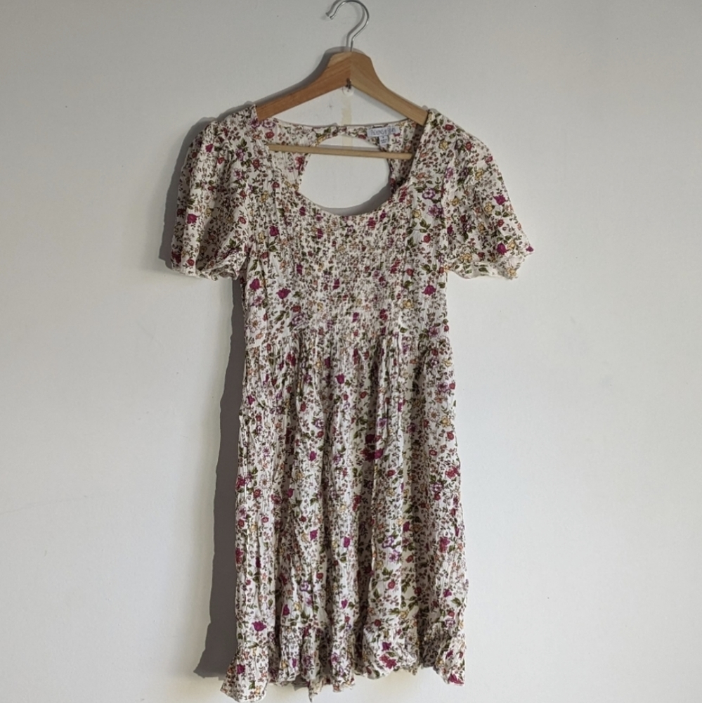 Patrons of Peace Floral Mini Cutout Dress